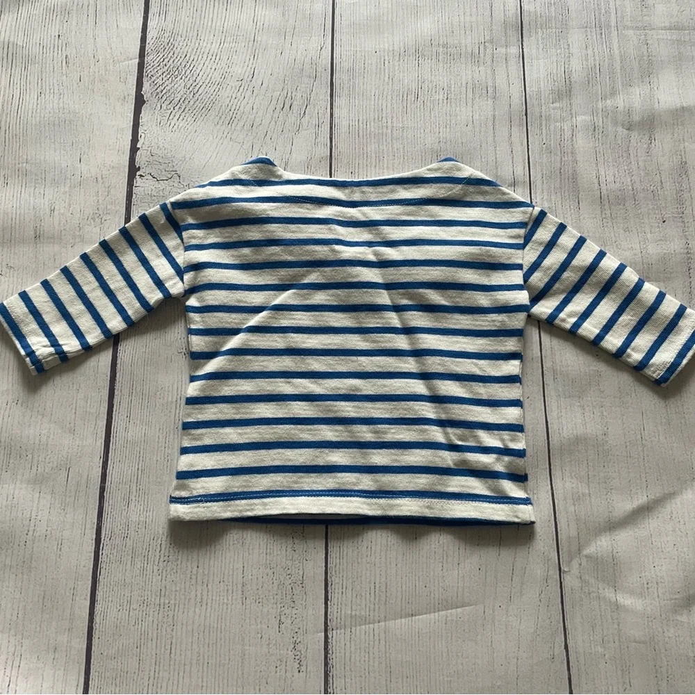 Gymboree Blue Striped Ocean Scene Shirt size 3-6 months